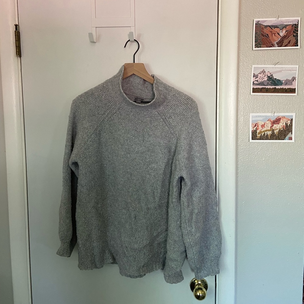 aerie gray cropped sweater
